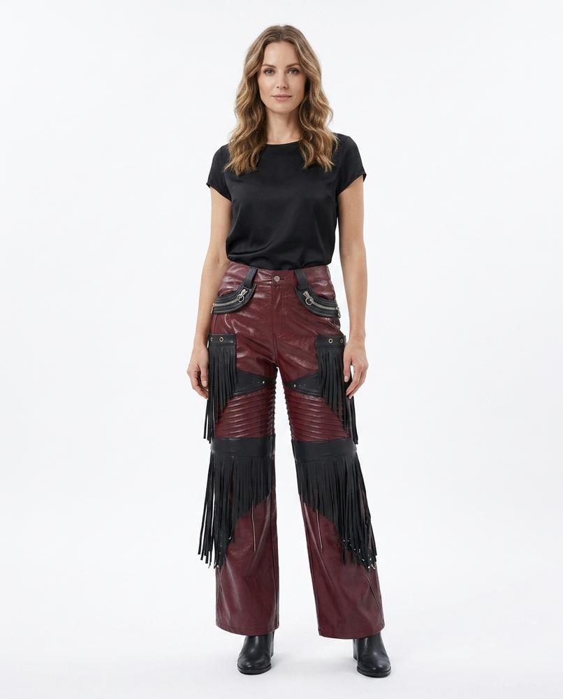 Nord Wear - Zenun | Fringed Faux Leather Pants Unisex
