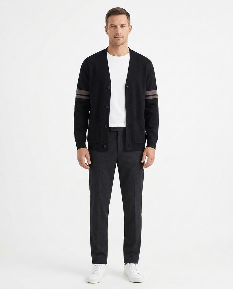 Nord Wear - Dovet | Button-Front Striped-Sleeve Knit Cardigan Men