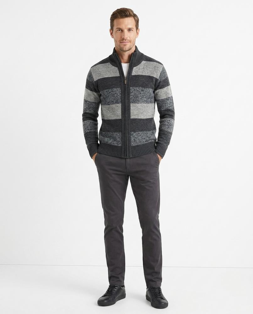 Nord Wear - Refek | Striped Zip-Up Knit Cardigan Men