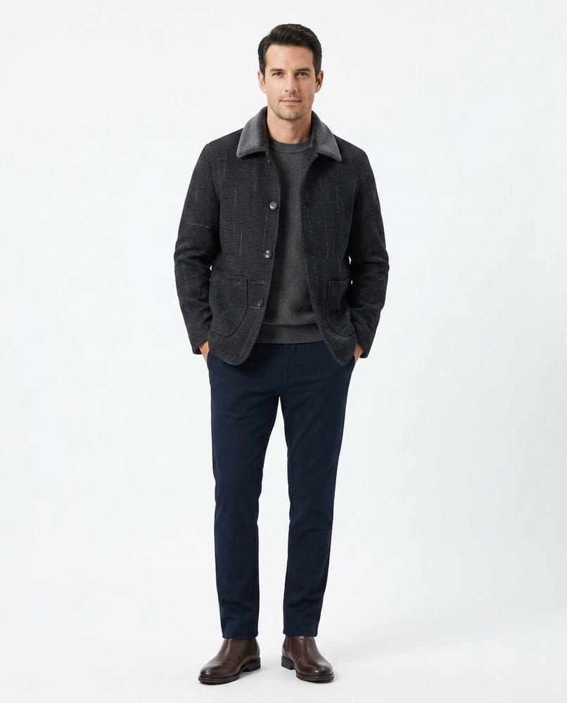 Nord Wear - Zezil | Fleece-Collar Textured Jacket Men