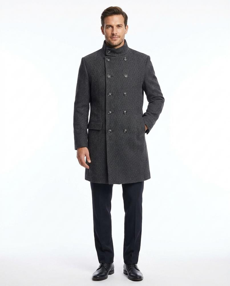 Nord Wear - Kogid | Double-Breasted Herringbone Coat Men