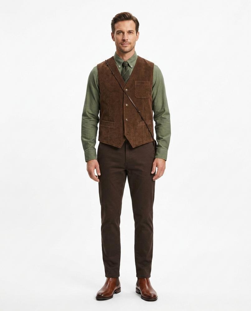 Nord Wear - Kupan | Suede-Texture Button-Front Vest Men