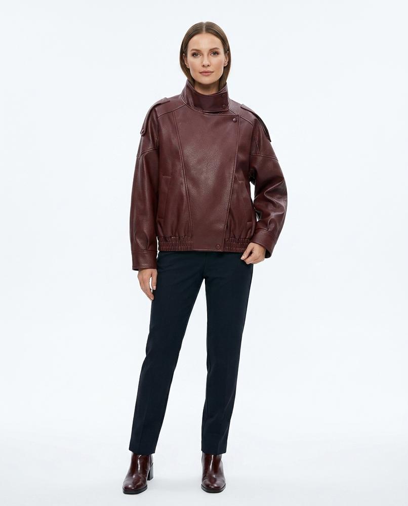 Nord Wear - Konel | High-Neck Asymmetrical Leather Jacket Women