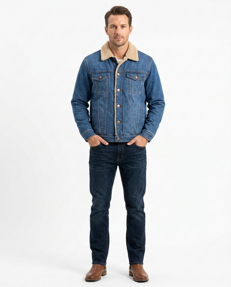 Nord Wear - Euwar | Sherpa-Lined Slim Fit Denim Jacket Men