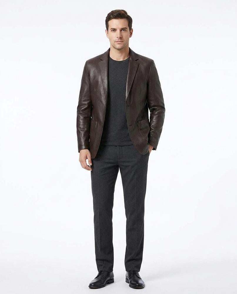 Nord Wear - Seson | Faux-Leather Single-Breasted Blazer Men