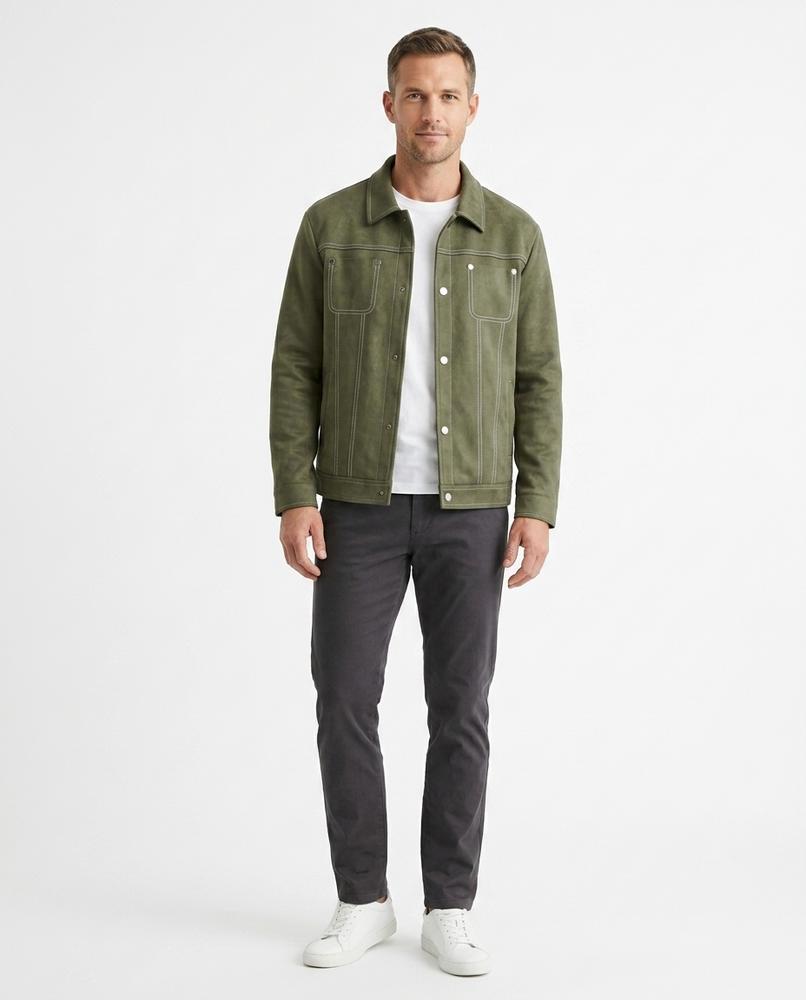 Nord Wear - Zikod | Contrast-Stitched Suede-Effect Jacket Men