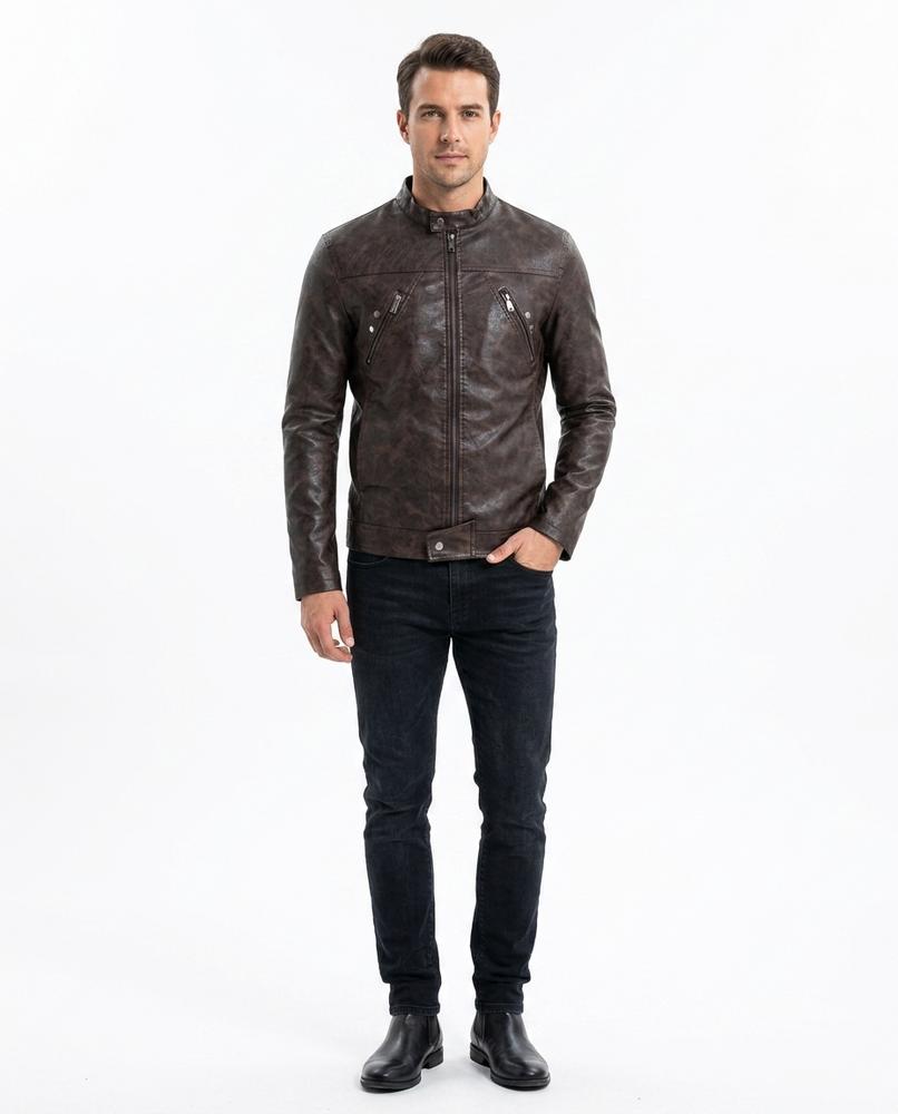 Nord Wear - Mesen | Fitted Zippered Leather Jacket Men