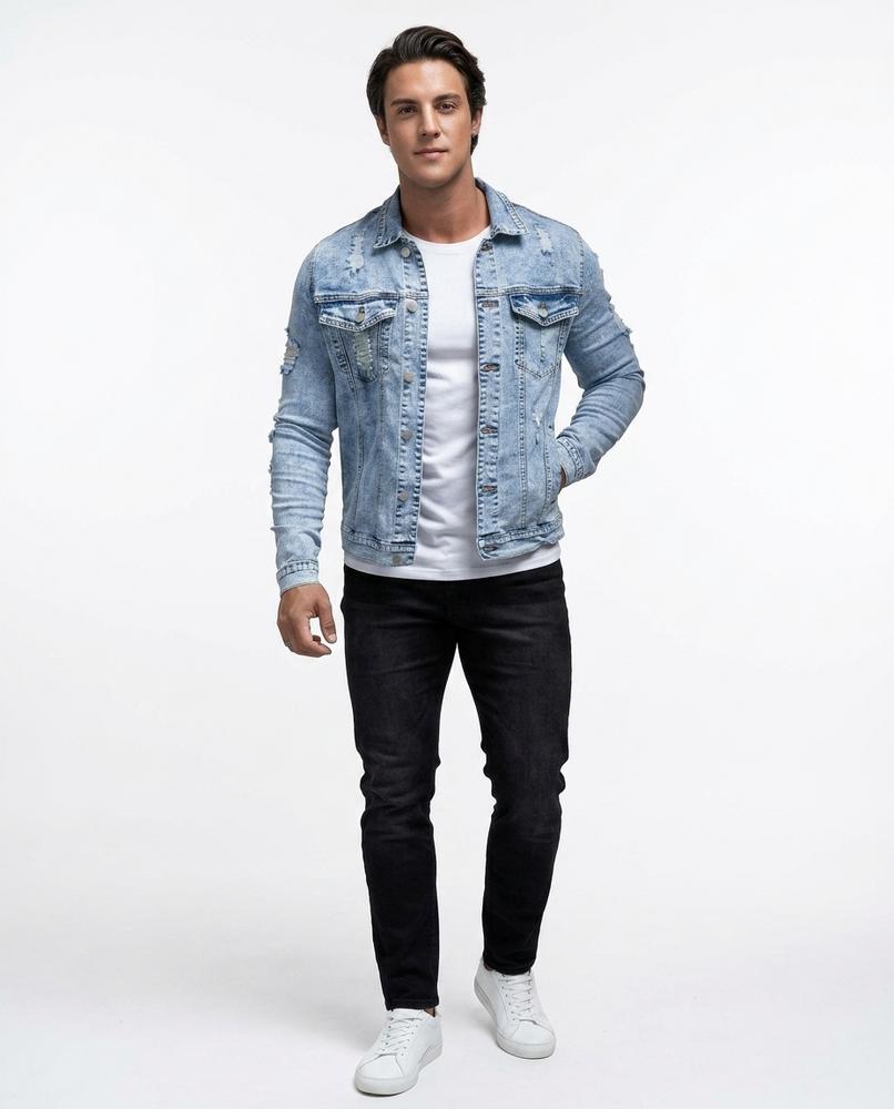 Nord Wear - Zudil | Light-Wash Distressed Denim Jacket Men