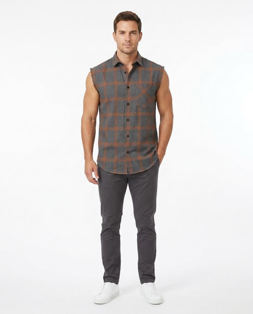 Nord Wear - Dewuv | Sleeveless Plaid Shirt Men