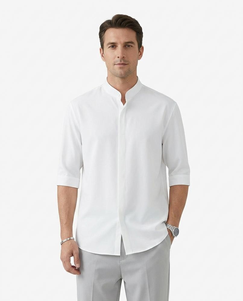 Nord Wear - Riful | Band Collar Three-Quarter Sleeve Shirt Men