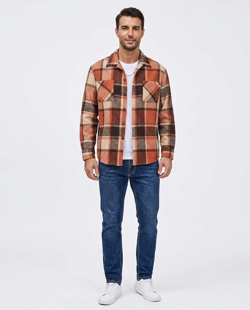 Nord Wear - Zodod | Plaid Long-Sleeved Shirt Men