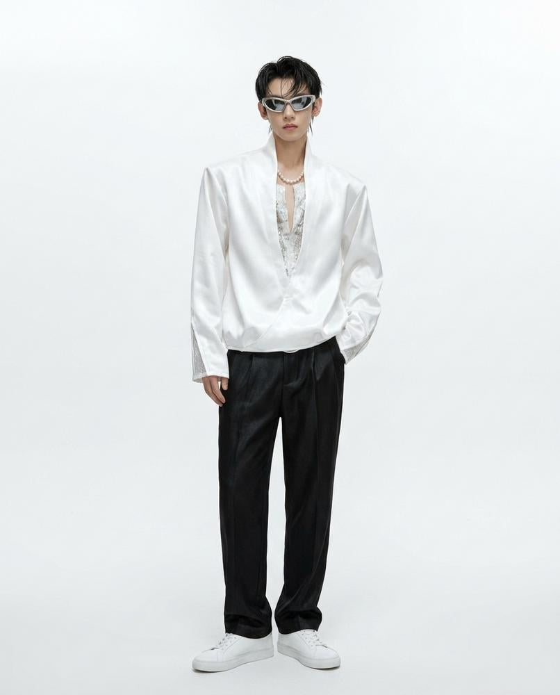 Nord Wear - Tegim | Satin-Finish Stand-Collar Shirt Men