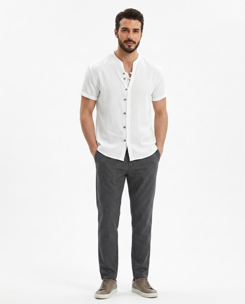 Nord Wear - Eemev | Band Collar Textured Shirt Men