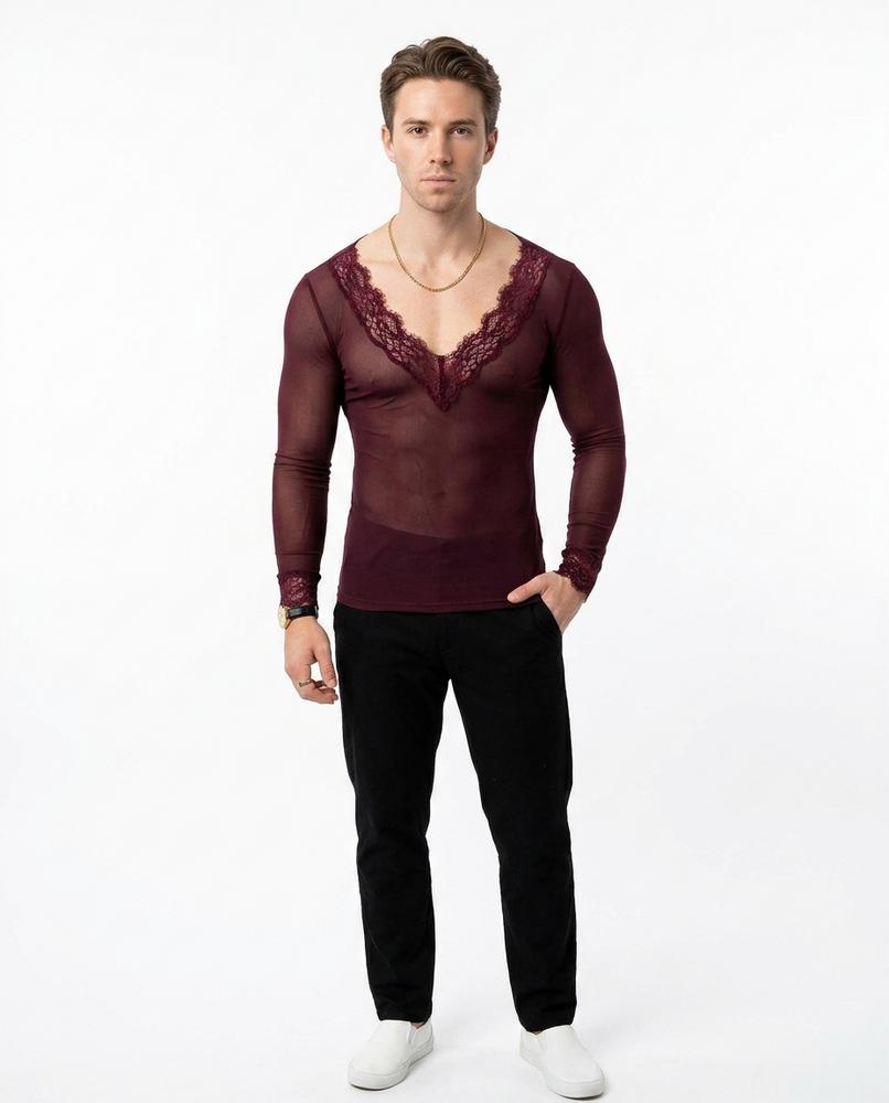 Nord Wear - Vogel | Lace-Trimmed Sheer Top Men