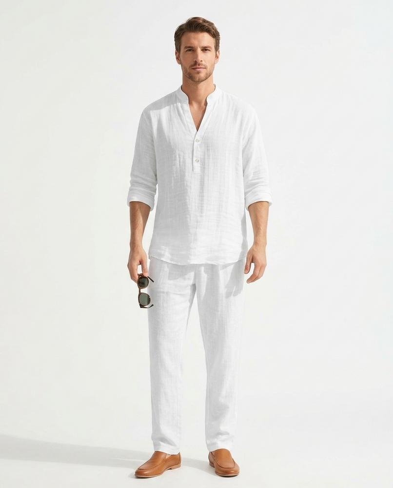Nord Wear - Vukis | Linen Stand-Collar Shirt Men