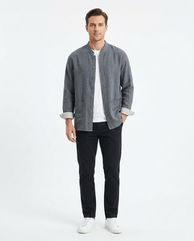Nord Wear - Aafad | Band Collar Textured Shirt Men