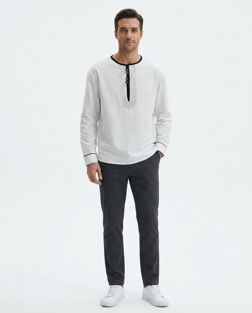 Nord Wear - Mawir | Long-Sleeved Henley Neck Tunic Men