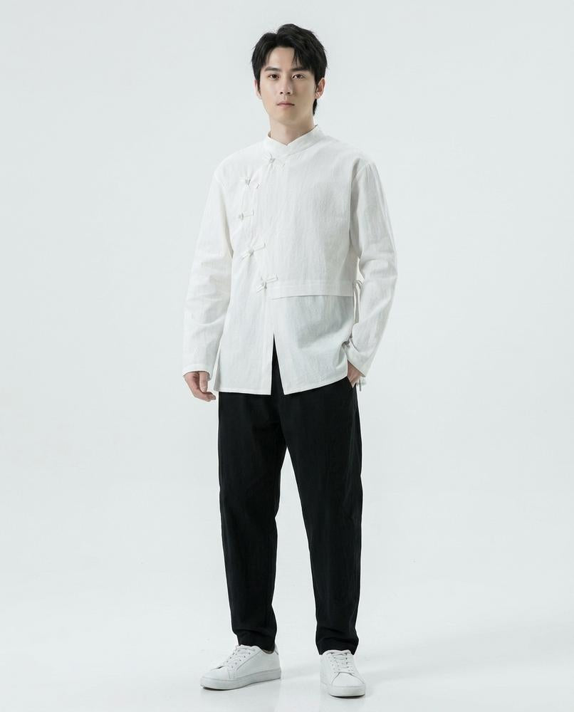 Nord Wear - Cidom | Mandarin Collar Asymmetrical Shirt Men