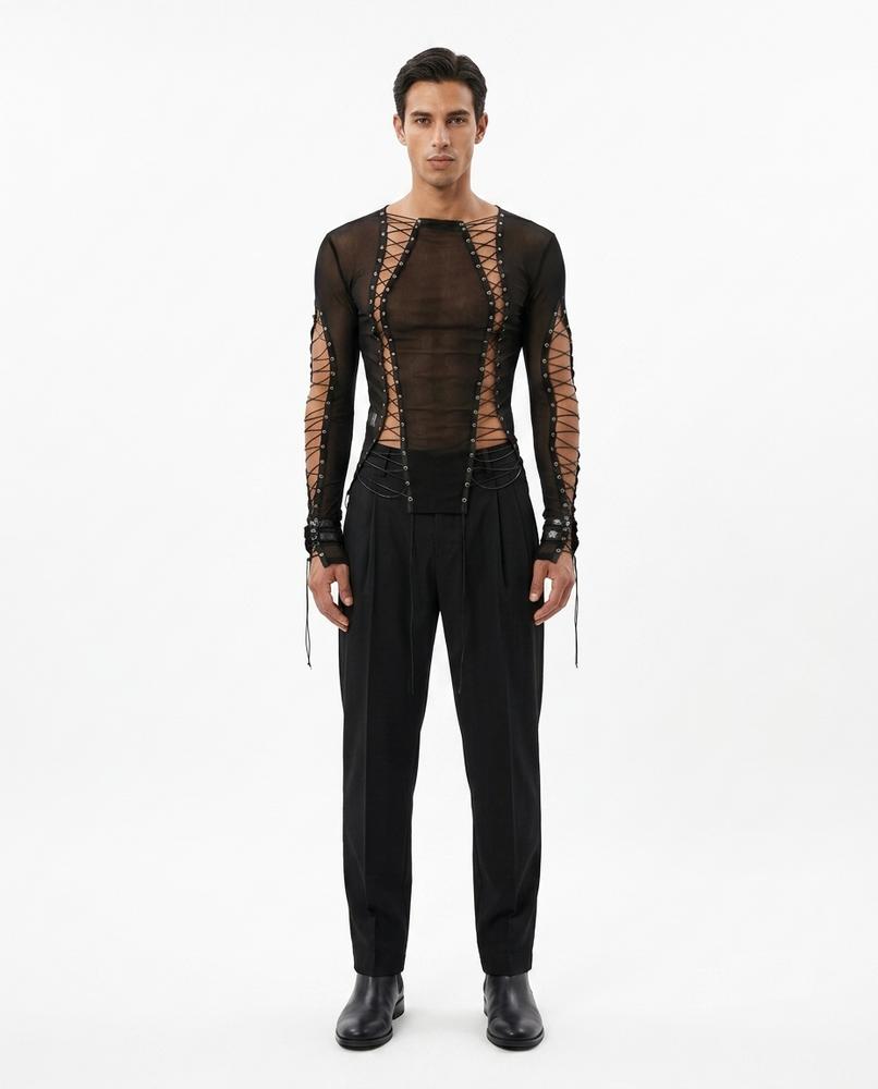 Nord Wear - Menid | Sheer Lace-Up Top Men