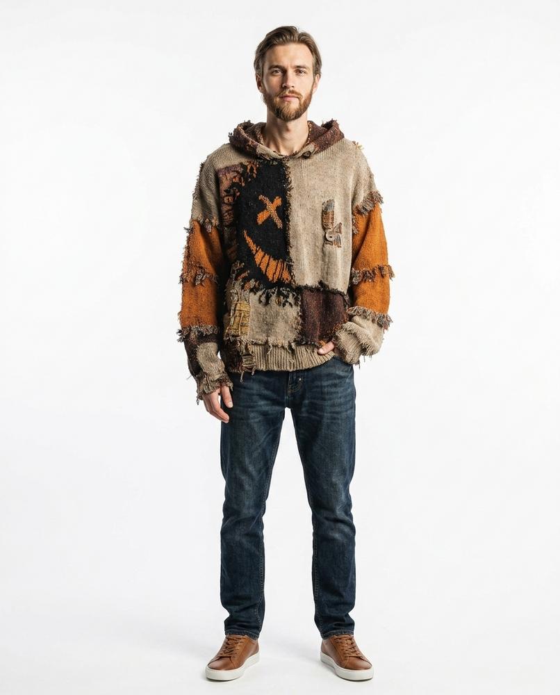 Nord Wear - Yuhik | Patchwork Knitted Hoodie Men
