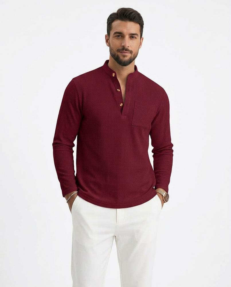 Nord Wear - Aoben | Waffle-Knit Stand-Collar Shirt Men