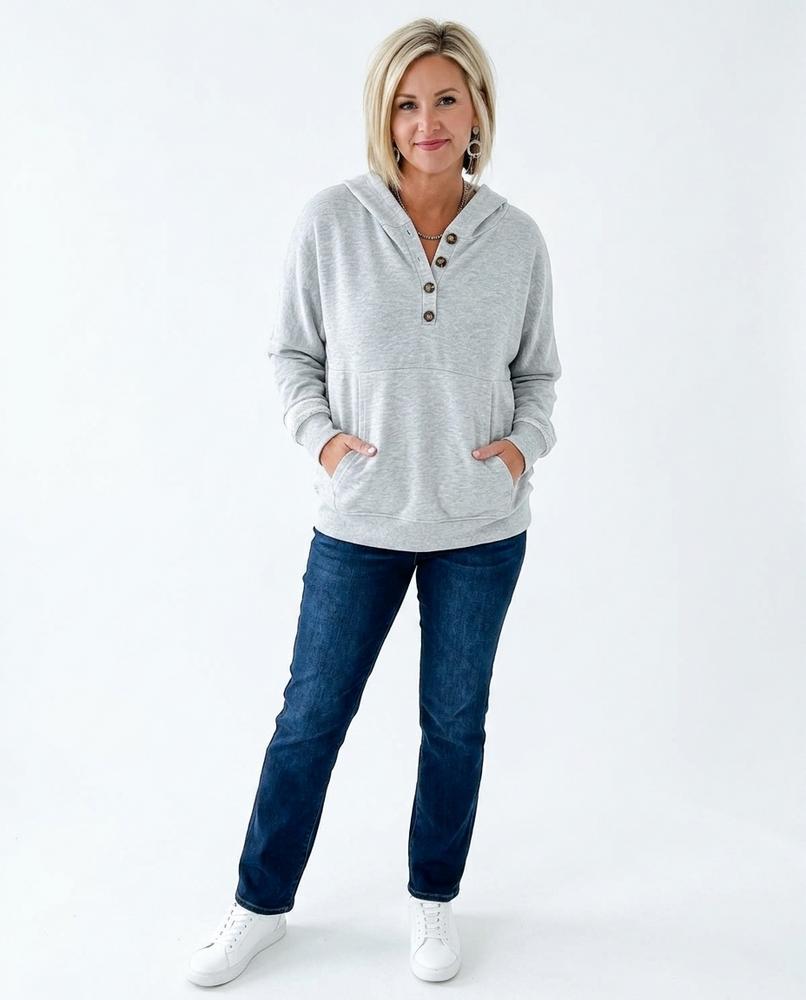 Nord Wear - Nuvev | Buttoned Relaxed-Fit Hoodie Women