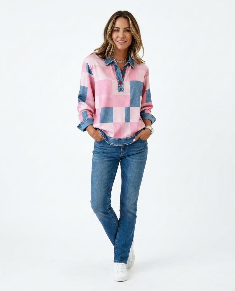 Nord Wear - Cozor | Color-Block Denim-Trimmed Shirt Women