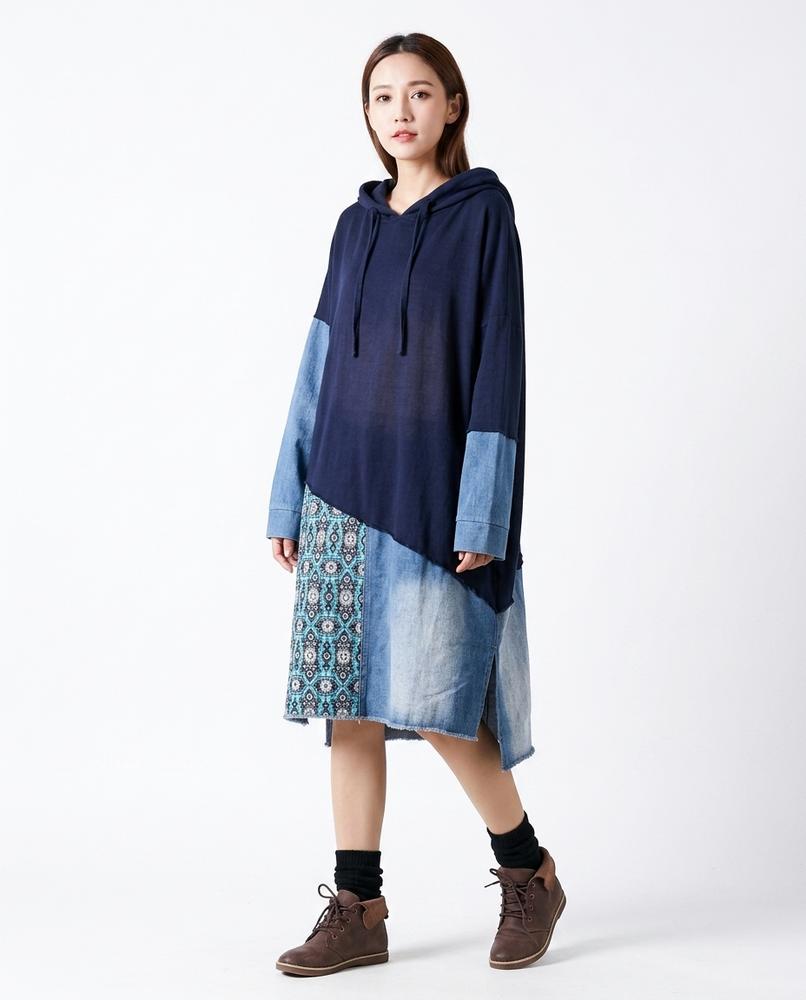 Nord Wear - Zibun | Asymmetrical Patchwork Dress Women