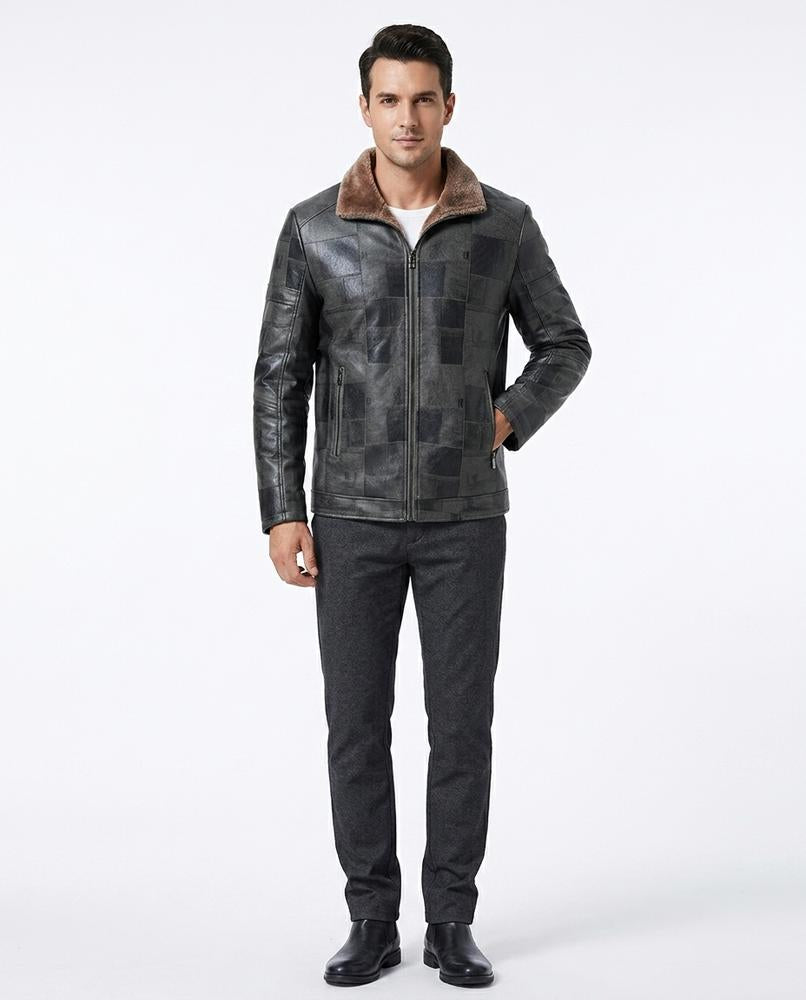 Nord Wear - Lepod | Patchwork Lined Leather Jacket Men