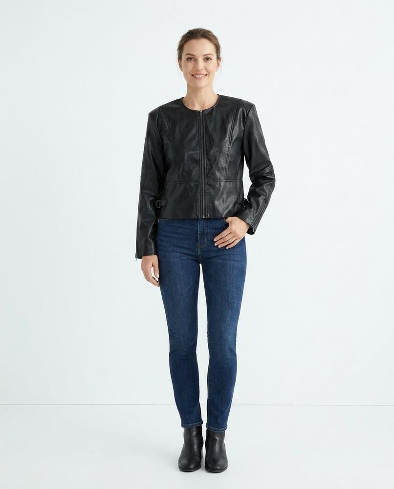 Nord Wear - Debus | Collarless Reversible Leather Jacket Women
