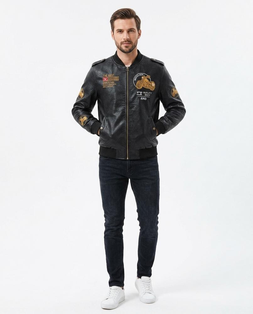 Nord Wear - Liket | Embroidered Faux-Leather Jacket Men