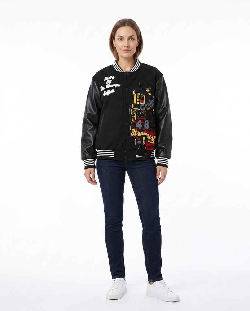 Nord Wear - Miwuv | Appliquéd Leather-Sleeved Jacket Women
