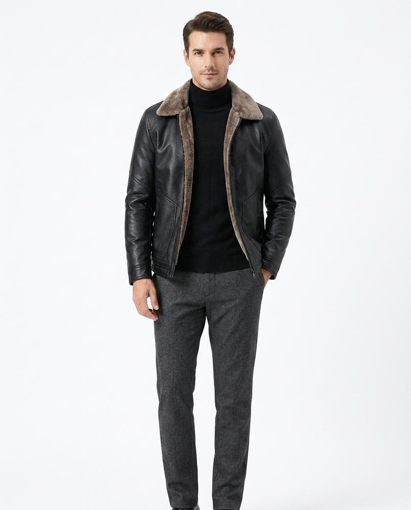 Nord Wear - Namol | Shearling-Lined Zip-Up Leather Jacket Men