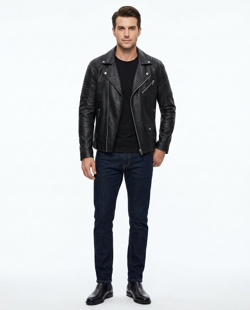 Nord Wear - Cores | Quilted Asymmetrical Leather Jacket Men