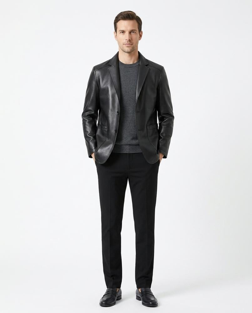 Nord Wear - Lenuv | Leather Single-Breasted Blazer Men