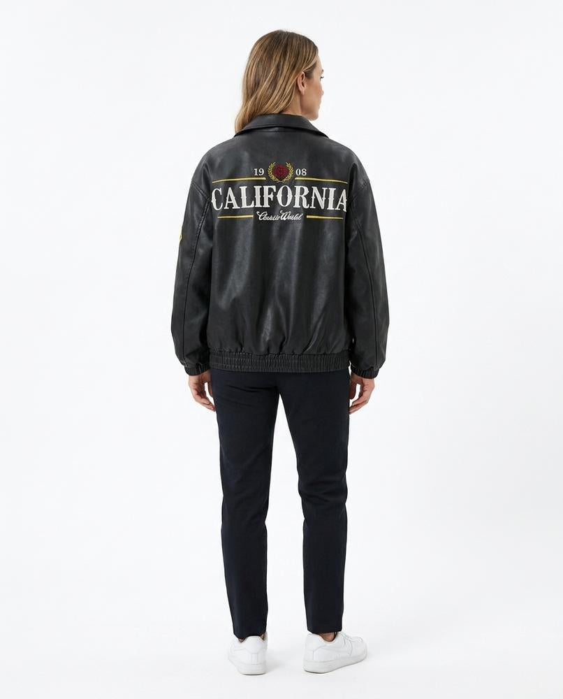 Nord Wear - Lemed | Embroidered Oversized Leather Jacket Unisex