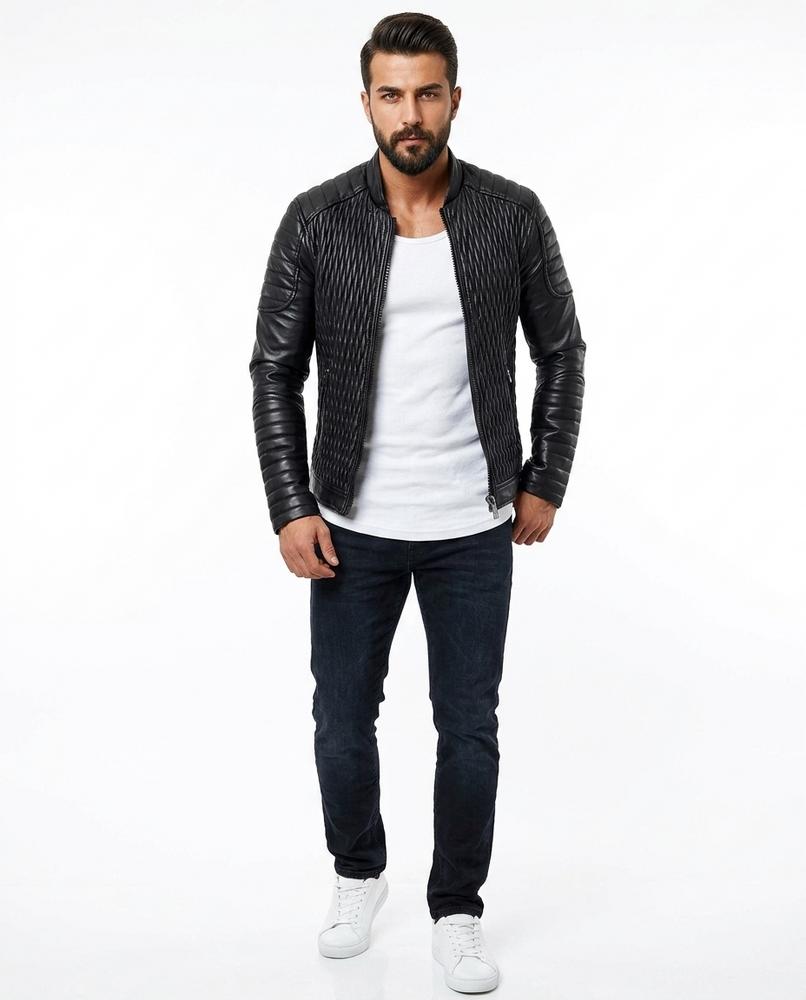 Nord Wear - Tosir | Quilted Zip-Up Leather Jacket Men