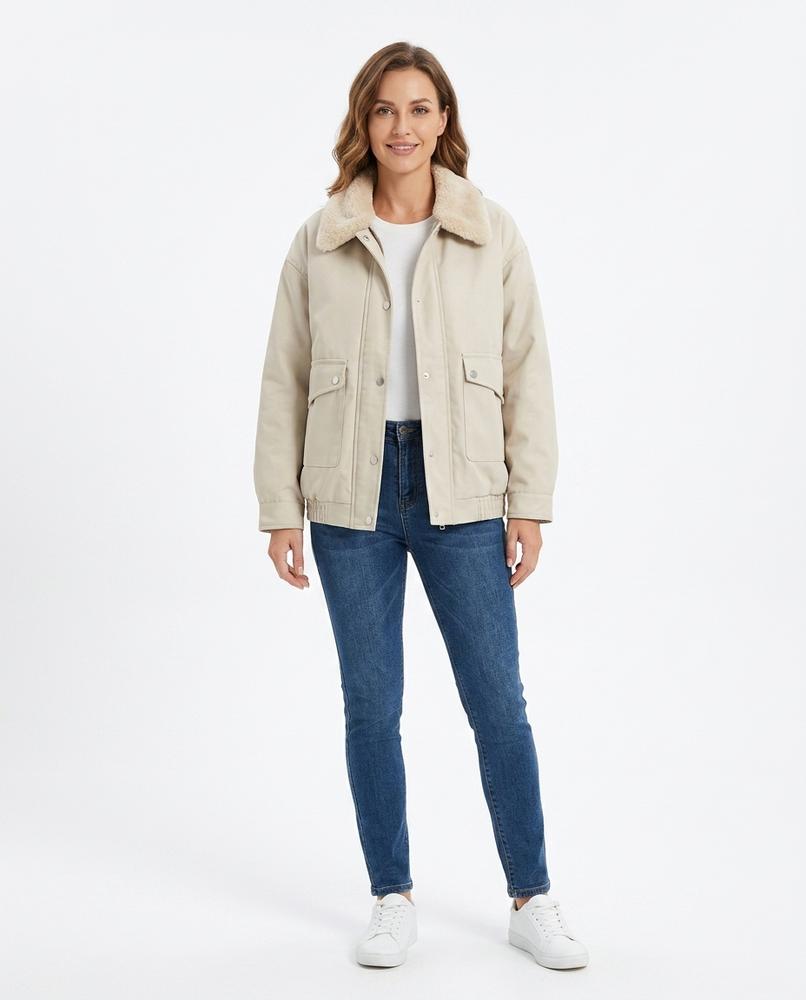 Nord Wear - Eakin | Faux Leather Sherpa Collar Jacket Women