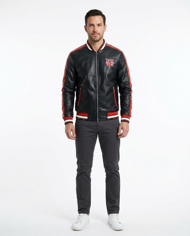 Nord Wear - Yofim | Zip-Up Color-Block Leather Jacket Men