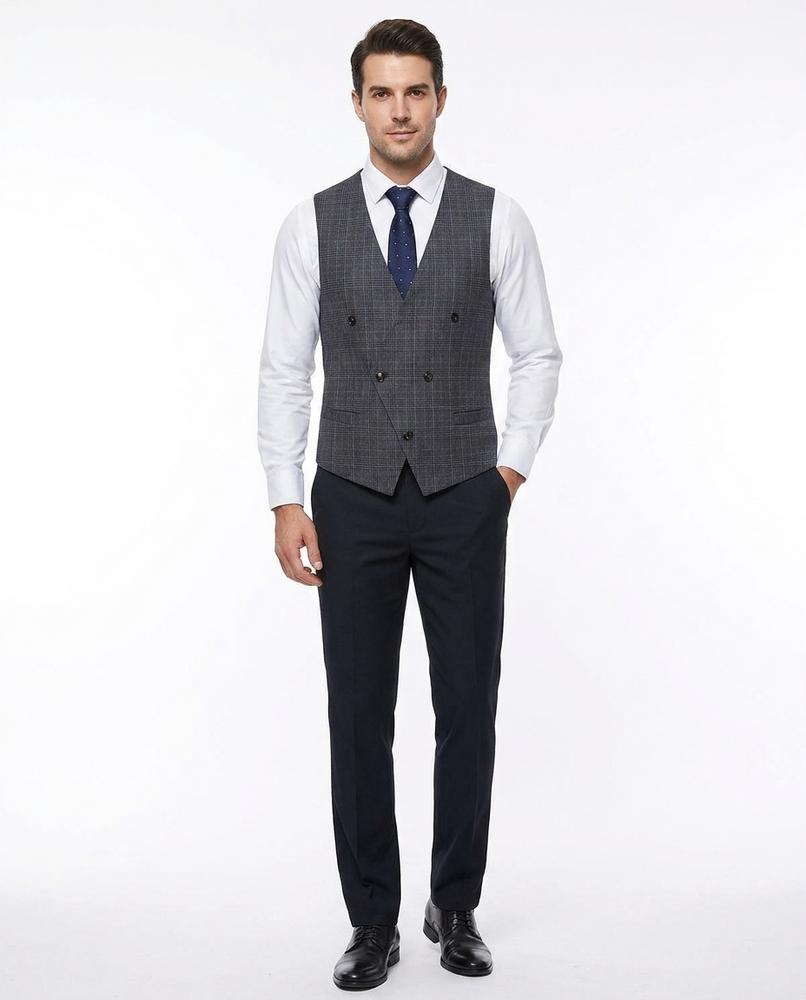 Nord Wear - Vepol | Double-Breasted Plaid Vest Men