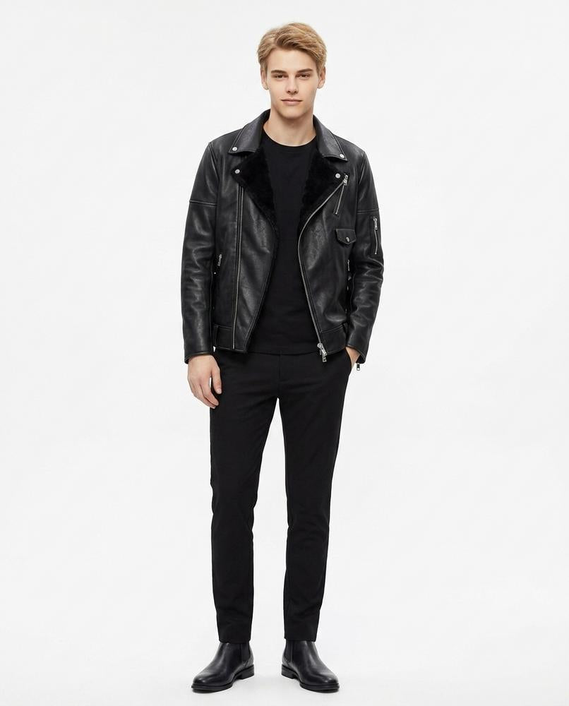 Nord Wear - Duses | Asymmetrical Lined Leather Jacket Men