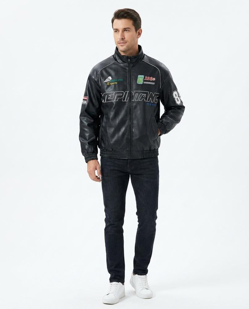 Nord Wear - Eebel | Embroidered Lined Leather Jacket Men