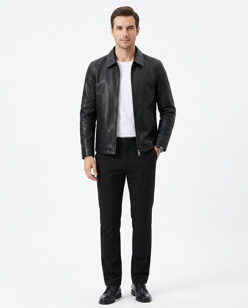 Nord Wear - Eosed | Grained Zip-Up Leather Jacket Men