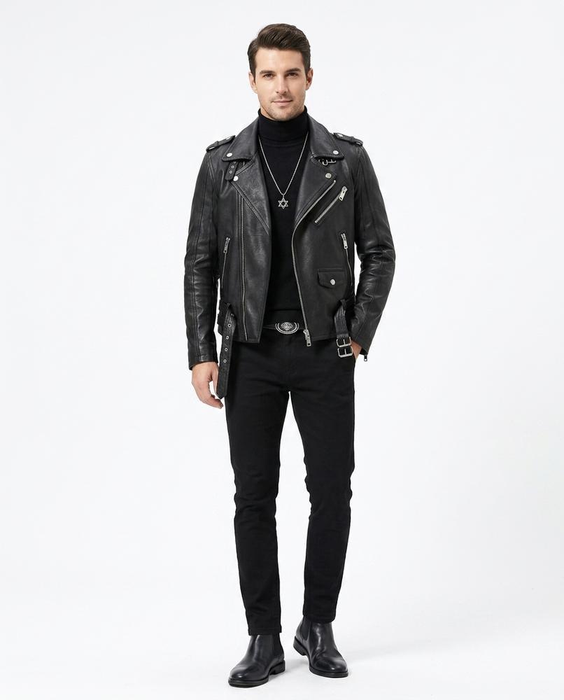Nord Wear - Eibov | Asymmetrical Zipped Leather Jacket Men