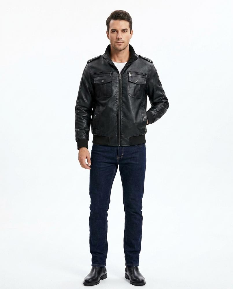 Nord Wear - Remun | Lined Zip-Up Leather Jacket Men