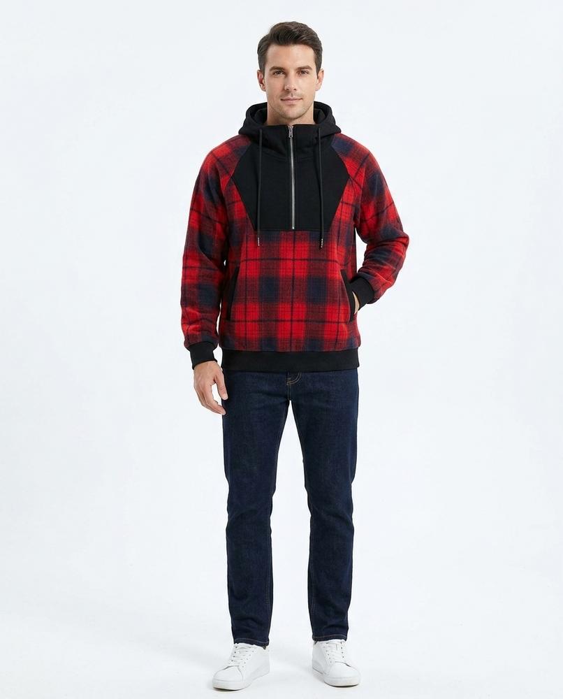 Nord Wear - Yuhil | Plaid Quarter-Zip Hoodie Men