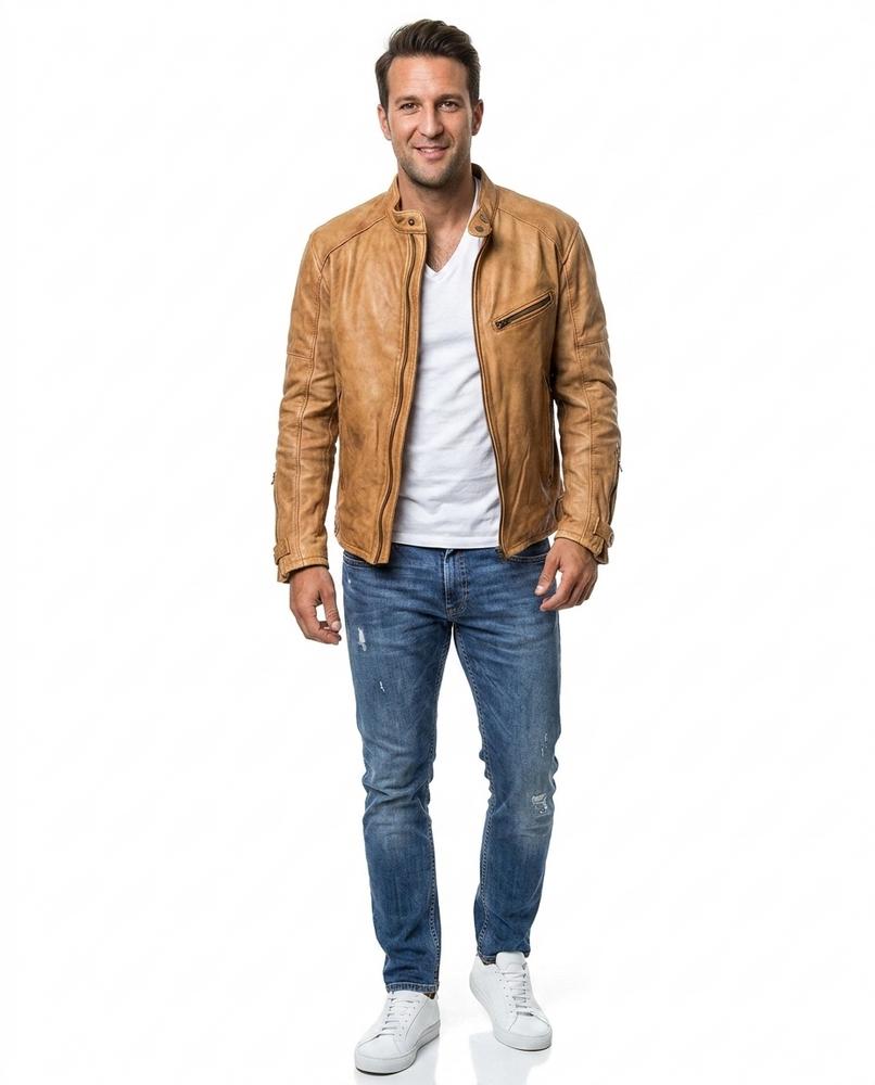 Nord Wear - Renun | Slim Fit Zippered Leather Jacket Men