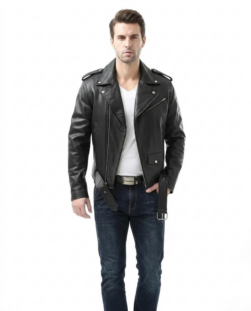 Nord Wear - Yuvis | Asymmetrical Belted Leather Jacket Men
