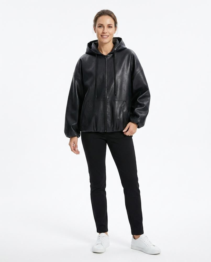 Nord Wear - Dopik | Hooded Faux-Leather Jacket Women