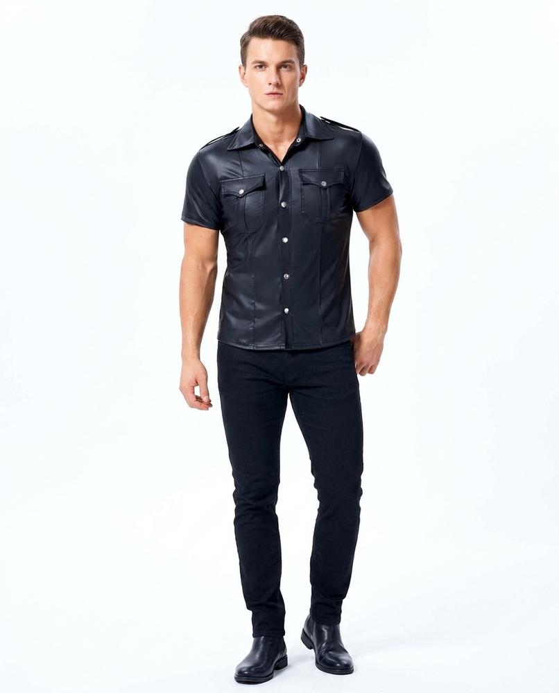 Nord Wear - Cerur | Faux Leather Slim Fit Shirt Men